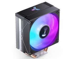JONSBO CR1000E NEGRO Disipador de CPU de Torre Simple de 120MM, Radiador de 4 Heat Pipes, RGB, Ventilador PWM, Soporta LGA1700, TDP: 210W, Negro
