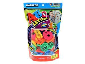 abc magnetic letters and numbers bag with 60 pcs assorted (1 bag) by ja-ru learning alphabet magnets for refrigerator fun & spelling games toys.