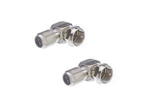 f-pin right angle adapter, f-pin female to f-pin male (cne26016), 2-pack