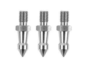 foto & tech 3 pieces stainless steel tripod feet spike compatible with benro gitzo induro kingjoy manfrotto, thread tripod foot replacement for.