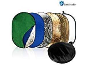 limo studio 7-in-1 24 x 36 h photo lighting reflector, collapsible disc reflector, video lighting modifier studio photography reflector disc panel.