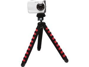 xsories big bendy flexible camera tripod for gopro, digital, and action sports cameras (black/red)