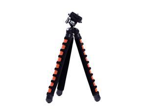 xsories big bendy flexible camera tripod for gopro, digital, and action sports cameras (black/orange)