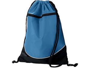 augusta sportswear tri-color drawstring backpack os columbia blue/black/white