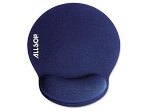 allsop 30206 mousepad pro memory foam mouse pad with wrist rest, 9 x 10 x 1, blue