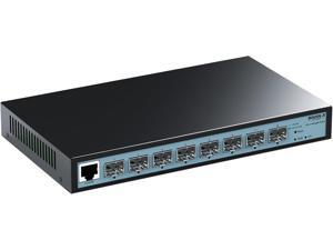 Switch administrado de 8 puertos 10G L3, interfaz 8X10G SFP+, agregación de enlaces/QoS/VLAN/IGMP, switch de red SFP 10Gb sin ventilador montable en pared (solo puertos SFP, transceptor NO incluido