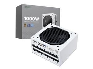 Fuente de poder Vetroo 1000W blanca, lista ATX 3.1, doble PCIe 5.1, 80 Plus Gold, totalmente modular, tamaño compacto, modo Eco con ventilador FDB de 120mm, garantía de 10 años, para PC gaming y más