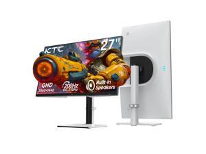 Monitor gamer KTC de 27" 200Hz, 1440P con bocinas, hasta 210Hz, Fast IPS 1ms, 131% sRGB, Adaptive Sync, ajuste de inclinación, giro, pivote y altura, HDMI DisplayPort, blanco H27T6