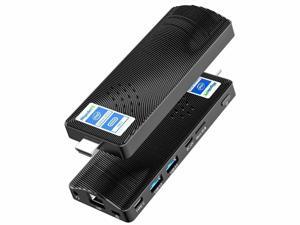 HIGOLEPC Mini PC Stick sin Ventilador | Con Intel Celeron J4105, Windows 11 Pro, 8GB/256GB, USB PD 3.0, HDMI 4K@60Hz, Gigabit Ethernet, Wi-Fi 5.0, BT 5.2 | Perfecto para Negocios, Industrial, Oficina