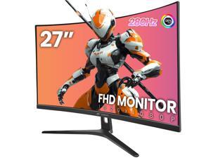 Monitor gamer CRUA de 27 pulgadas, FHD 1920*1080P pantalla IPS, 240Hz, AMD FreeSync, 120% sRGB, altavoces integrados, HDMI 2.0 y DP 1.4, montaje VESA, blanco