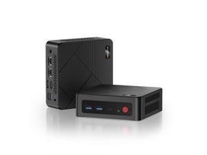 BOSGAME E4 Mini PC, AMD Ryzen 5 3550H (hasta 3.7GHz), 16GB DDR4 RAM 512GB NVMe SSD Mini Computadoras, Triple Pantalla 4K HDMI, Type-C, DP, Doble RJ45 LAN, Wi-Fi 5, BT 5.0