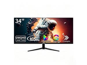 Monitor gamer ultrawide Gawfolk de 34 pulgadas, 165Hz UWQHD (3440x1440) | FreeSync, modo PIP/PBP, doble HDMI 2.0 y DP 1.4, VESA, mira asistida