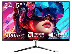 Monitor gamer Gawfolk de 24.5 pulgadas, FHD 1080P panel VA, 300Hz de frecuencia de actualización, 1ms de tiempo de respuesta, AMD FreeSync, 100% sRGB, relación de contraste 3500:1, color de 8 bits, soporta montaje en pared
