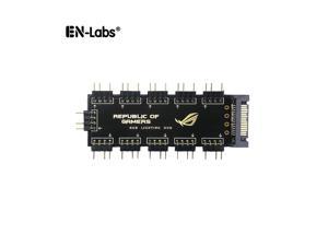 EnLabs 5V 3-Pin 10 Ports AURA RGB Lighting Hub,1 to 10 Lightning Synchronous Extension Hub to Motherboard for RBW LED Fan Compatible w/.