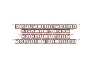 Creative Converting Hollywood Lights Ribbon Banner, One Size, White/Black/Red/Gold
