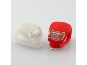 Flashing Panda Silicon Ez-Strap 2-LED Bike Lights Set - Front White & Red Rear for Bicycling, Cycling, Safety & Warning Lights (Red & White 2 LED.