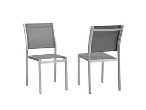 Ergode Shore Side Chair Outdoor Patio Aluminum Set of 2 - Silver Gray