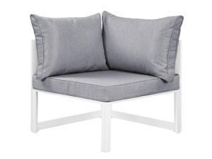 Ergode Fortuna Corner Outdoor Patio Armchair - White Gray