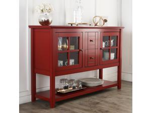 52 Inches Wood Console Table TV Stand - Antique Red