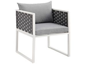 Stance Outdoor Patio Aluminum Dining Armchair - White Gray