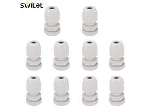 10pcs/lot 12mm Compression Cable Glands Black/White Waterproof IP68 M12 TRS Stuffing Gland