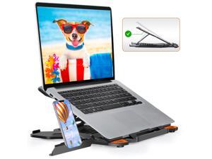 Laptop Stand for Desk Adjustable Height Angle Swivel Laptop Riser, TopMate Foldable Computer Stands Portable Laptop Holder with Phone Stand.