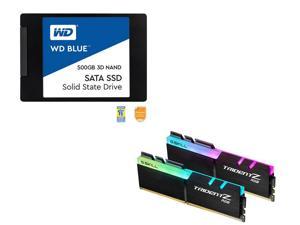 Combo: G.SKILL TridentZ RGB Series 16GB (2 x 8GB) DDR4 3200 CL16 Desktop Memory + WD Blue 3D NAND 500GB SATA III PC SSD