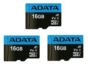 3-Pk. ADATA AUSDH16GUICL10A1-RA1 16GB MicroSDHC Card