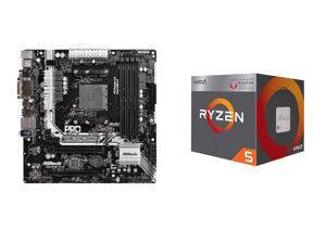 AMD RYZEN 5 2400G Quad-Core 3.6 GHz, ASRock AB350M Pro4 AM4 AMD Promontory B350 SATA 6Gb/s USB 3.1 HDMI Micro ATX