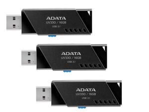 3-Pack ADATA AUV330-16G-RBK 16GB USB 3.1 Flash Drive