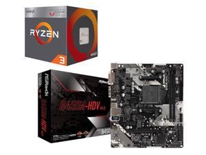 AMD RYZEN 3 2200G Quad-Core 3.5 GHz (3.7 GHz Turbo), ASRock B450M-HDV R4.0 AM4 AMD Promontory B450