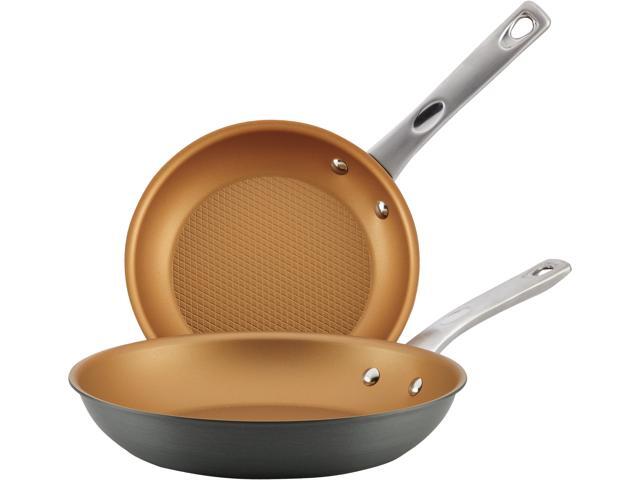 Ayesha Curry Home Collection Hard Anodized Aluminum Skillets 925-Inch and 115-Inch Twin Pack