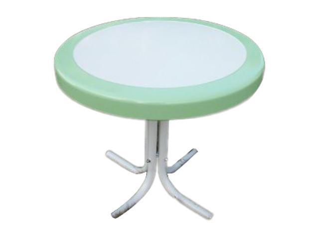 4D Concepts Metal Retro Round Table Lime and White Metal