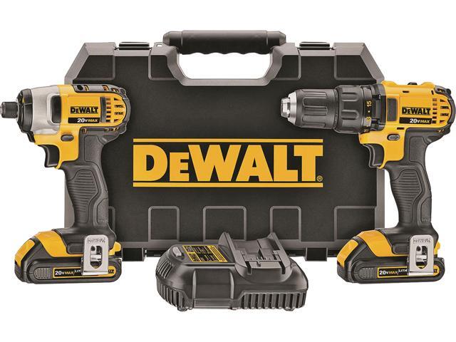 Dewalt DCK280C2 20V MAX 15 Ah Cordless Lithium-Ion 1/2 in Compact Drill Driver and Impact Driver Combo Kit