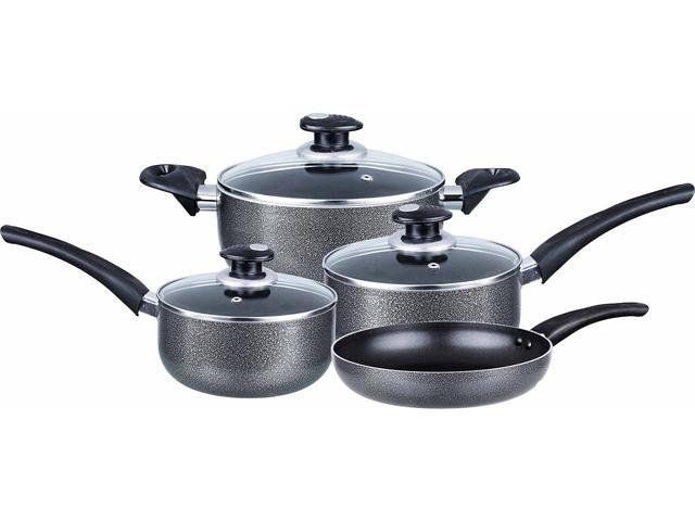 Brentwood 7-Piece Non-Stick Aluminum Cookware, Gray