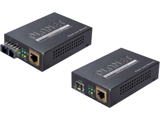 PLANET GTP-805A 802.3at PoE 10/100/1000BaseTX to 1000FX Media Converter ...