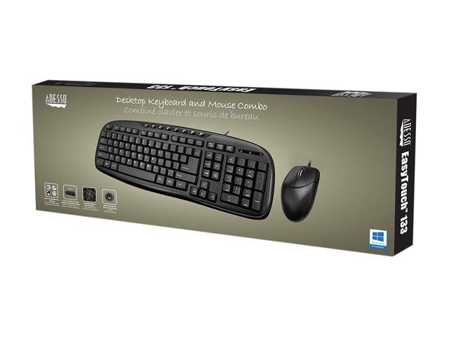ADESSO USB EASYTOUCH DESKTOP MULTIMEDIA KEYBOARD AND MOUSE COMBO THE STYLISH F