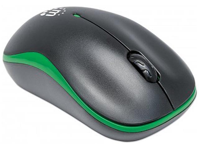 Manhattan - Success Wireless Optical Mouse / USB Three Buttons with Scroll Wheel 1000 dpi Green/Black