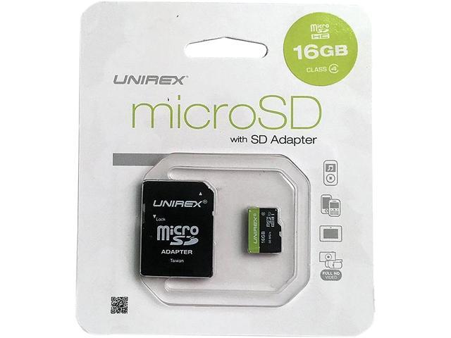 UPC 789217195449 product image for UNIREX 16GB microSDHC Memory (Flash Memory) with Adapter Model MSD-162 | upcitemdb.com