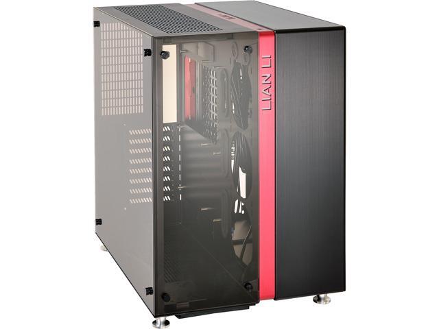 NeweggBusiness - LIAN LI PC-O9WRX Black / Red Aluminum / Tempered