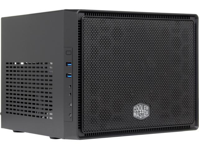 NeweggBusiness - Cooler Master Elite RC-110-KKN2 Midnight Black Polymer Front Mesh Panel Appearance, Steel Alloy Case Body Mini-ITX Tower Computer Case with ATX PSU and 120mm Radiator Support