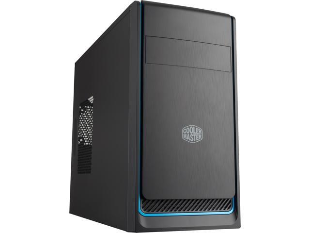Cooler Master MasterBox E300L mATX Tower w/Front Brushed Panel Blue Accent Trim and Side Ventilation Vent