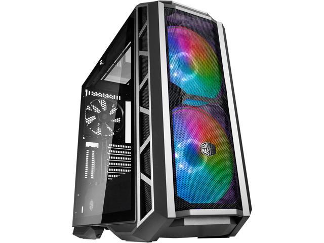 NeweggBusiness - Master MasterCase H500P Mesh Gun ARGB ATX Mid-Tower Dual 200mm ARGB Lighting Fans, Front Panel, and Tempered Glass Side Panel