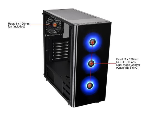 Neweggbusiness Thermaltake V0 Tempered Glass Rgb Edition Mid Tower Chassis Ca 1k8 00m1wn 01