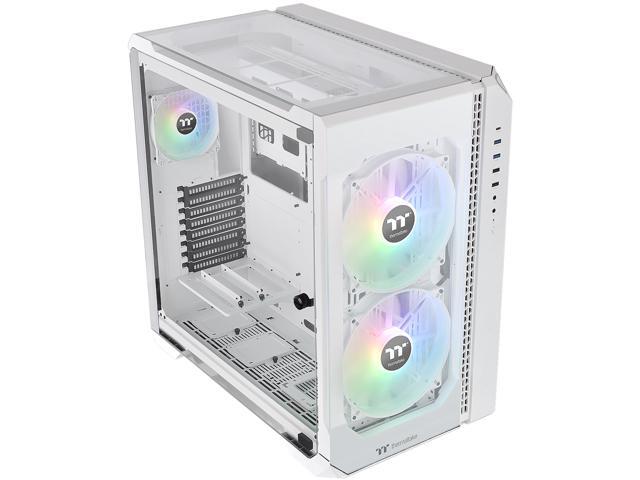 Thermaltake View 51 Snow Motherboard Sync ARGB E-ATX Full Tower Gaming Computer Case with 2 200mm ARGB 5V Motherboard Sync RGB Fans + 140mm Black