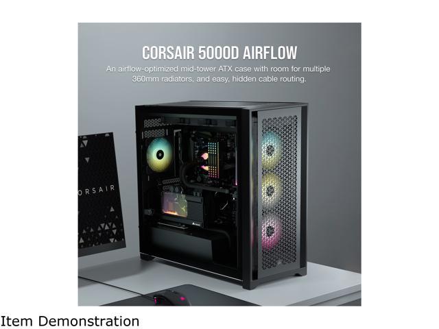 Corsair 5000D Airflow Tempered Glass White Mid-Tower ATX PC Case, PC  Cases/Chassis