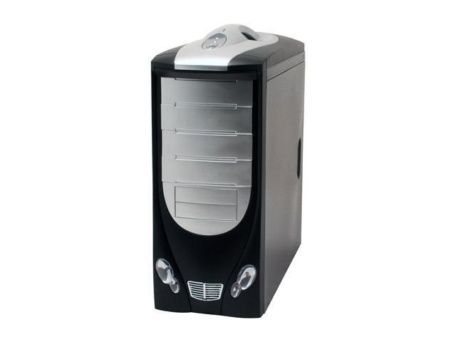 NeweggBusiness - POWMAX CP0327PL-4 Window Black/ Silver SGCC