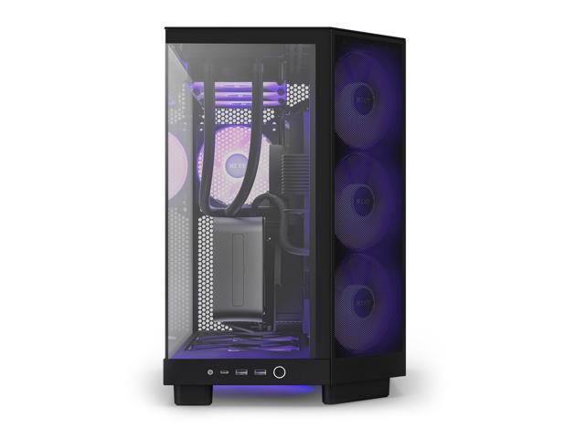  NZXT H7 Flow - CM-H71FB-01 - ATX Mid Tower PC Gaming Case -  Front I/O USB Type-C Port - Quick-Release Tempered Glass Side Panel -  Vertical GPU Mount - Integrated RGB