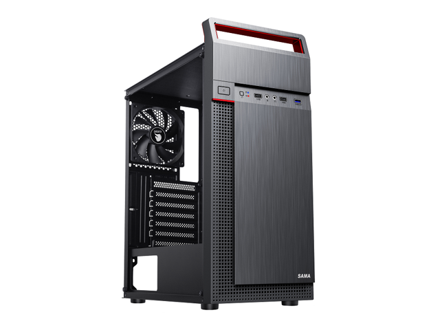 NeweggBusiness - SAMA S88-TG Black USB3.0 Steel /Tempered