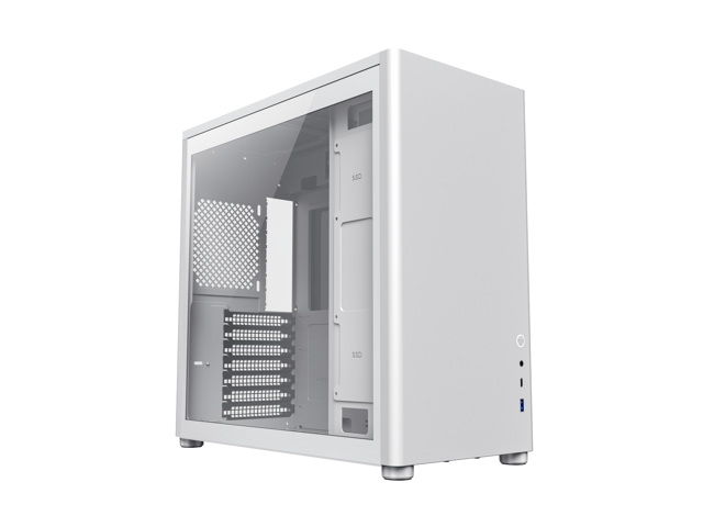 GAMEMAX Micro-ATX Tower Computer Case with Removable Dust-Proof Filter,  Dual Tempered Glass Side Panels, PC Gaming Chassis (Spark-White)